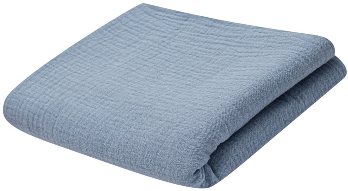 New Baby mousseline deken 70x100 cm blauw - Babydeken