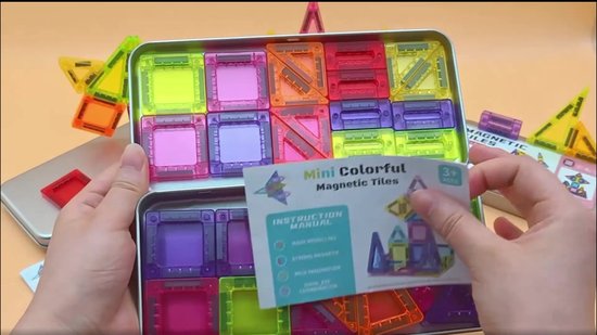 Boîte Métallique De Voyage – 40 Pièces Mini Construction Magnétique Ultra-Puissantes Pour Enfants 4-8 Ans, Jeux Silencieux En Voiture