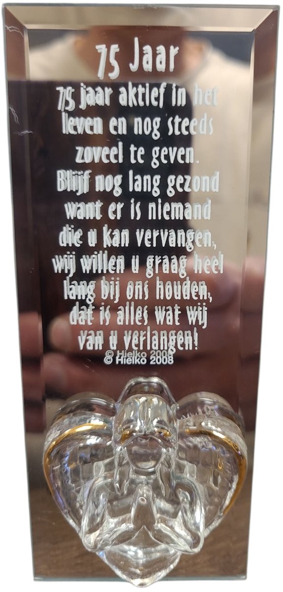 Spiegel met gedicht 75 Jaar verjaardagsgeschenk spreukspiegel
