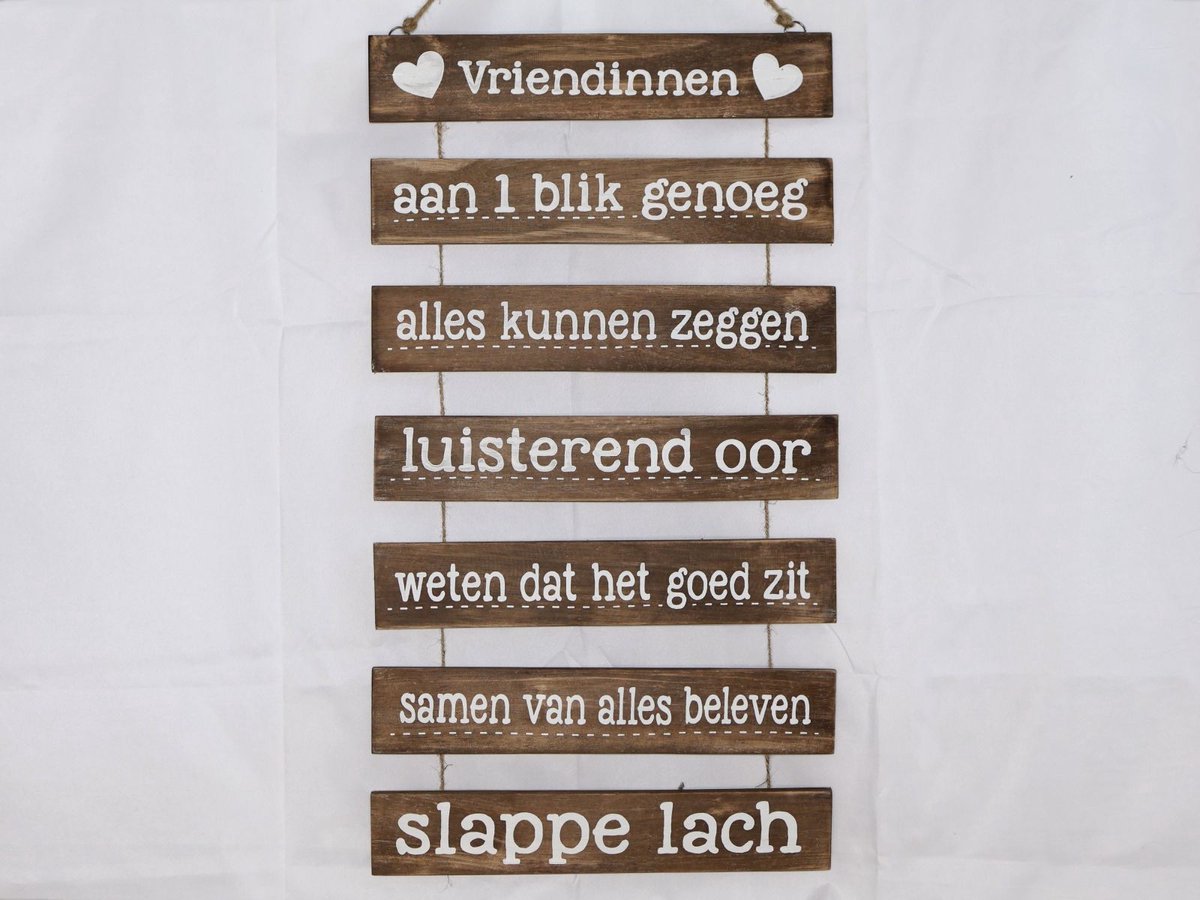Tekstbord 78x42cm vriendinnen