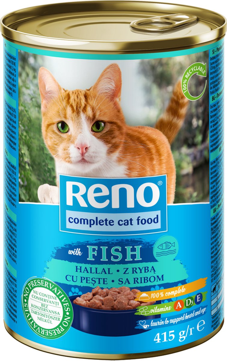 Reno Reno Kattenvoer Natvoer Vis in saus 24 x 415g