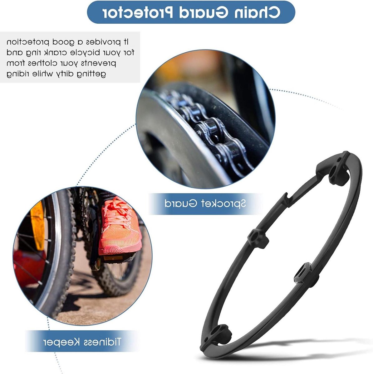 Allecto Plus - Beschermkap Tandwiel Beschermkap Kunststof Kettingbeschermer met Eenvoudige Montagebouten - Geschikt voor fietsen met Shimanos M430 M590 M390 - Zwart