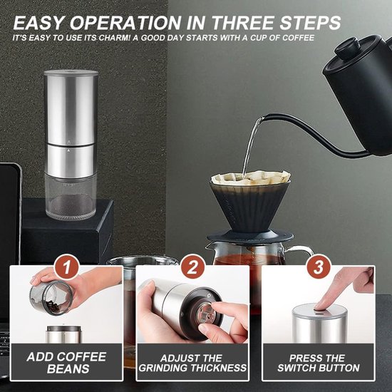 Yitre Koffiebonenmolen, elektrische koffiemolen, wasbaar, voor thuis Koffiemolen kopen Yitre Koffiebonenmolen, elektrische koffiemolen, wasbaar, voor thuis Koffiemolen kopen