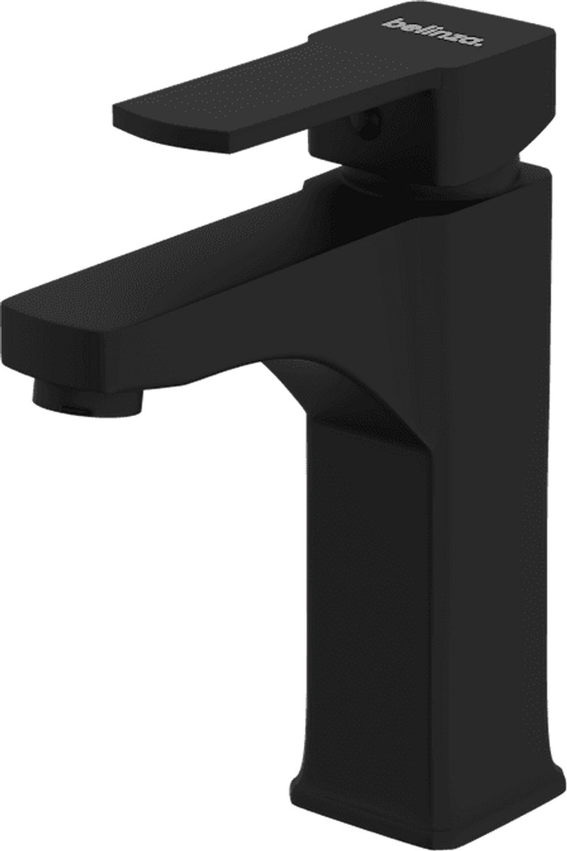 Wastafelkraan CUBIC | ZWART | inclusief aansluitslangen