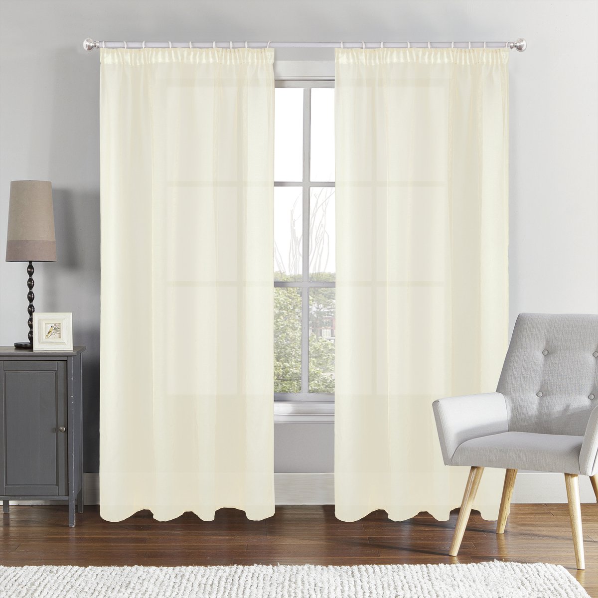 SB Line Transparante Vitrage Gordijn – 140 x 260 cm – Met Plooiband – Crème