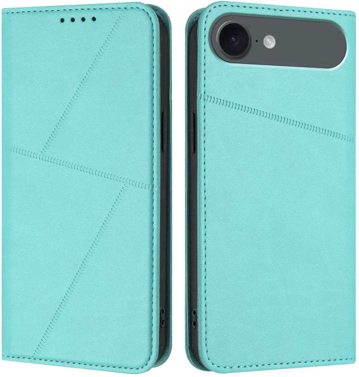 Mobigear Telefoonhoesje geschikt voor Apple iPhone Air Hoesje | Mobigear Frosted Flip Bookcase Portemonnee | Pasjeshouder voor 2 Pasjes | Telefoonhoesje voor Pinpas / OV Kaart / Rijbewijs - Blauw