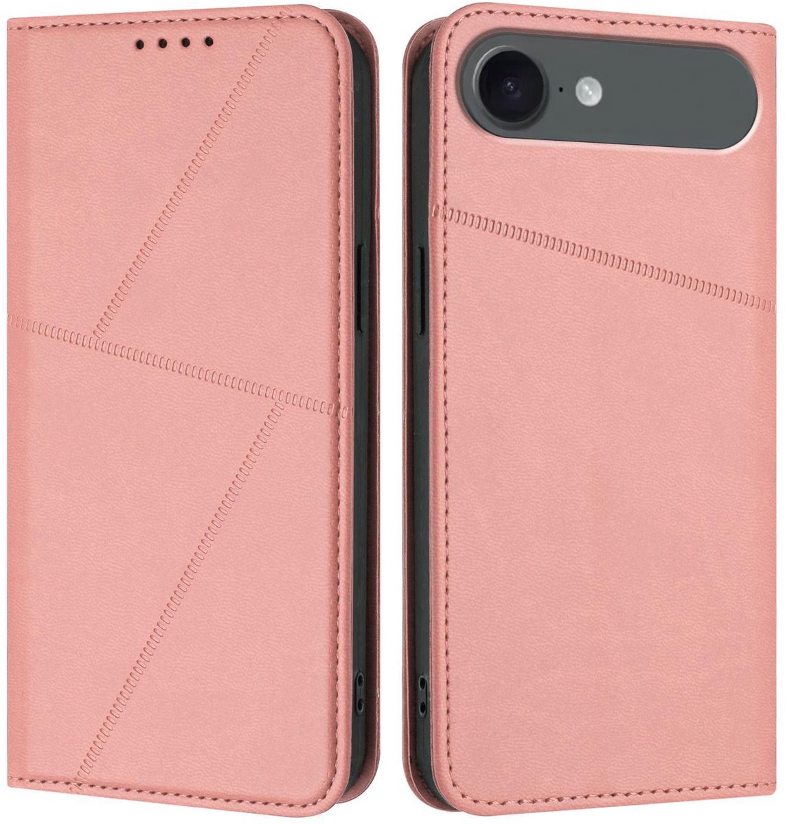 Mobigear Telefoonhoesje geschikt voor Apple iPhone Air Hoesje | Mobigear Frosted Flip Bookcase Portemonnee | Pasjeshouder voor 2 Pasjes | Telefoonhoesje voor Pinpas / OV Kaart / Rijbewijs - Roze