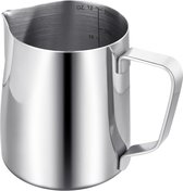 Melkopschuimkan - RVS - 350ml - Met maatmarkeringen - Opschuim - Melkkannetje - Melkkannetje RVS - Voor cappuccino, koffie, latte en espresso