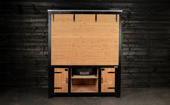Steigerhoutje.nl - Buitenkeuken- Close- overdekt BBQ'en met een Klepdeur- Uniek model/ bescherming van je BBQ — afbeelding 5