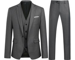 Allthemen Heren Slim Fit 3-delige Moderne Pakken - Herenpak Voor Zakelijke Bruiloften - M