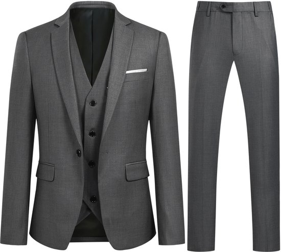 Allthemen Heren 2-Delig Double Breasted Slim Fit Pak - Formeel Business Suit Met Jassen En Broek