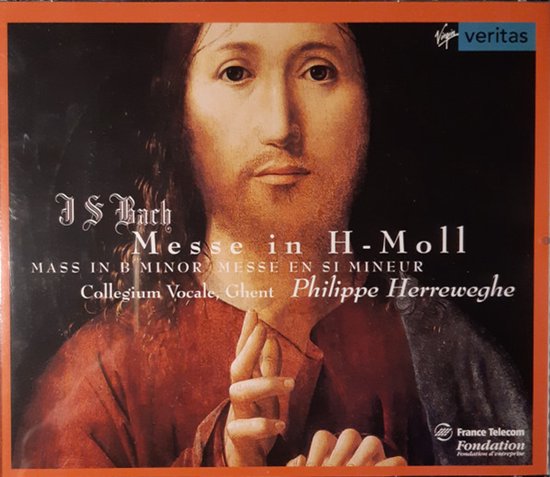 J.S. Bach Messe in H-Moll Mass in B Minor, Collegium Vocale, Philippe Herreweghe op albumhoes met een schilderij van Jezus.