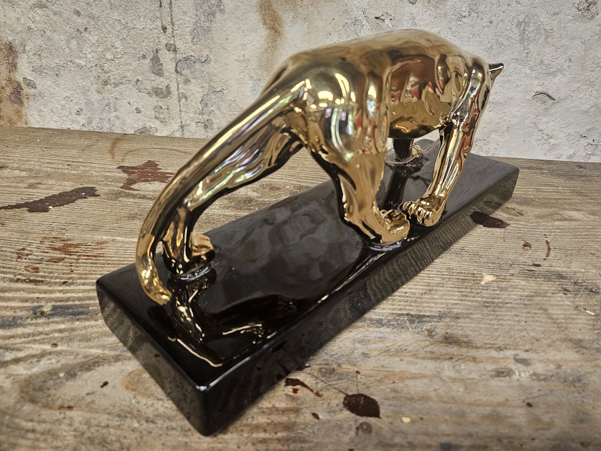 Panter beeld goudkleurig