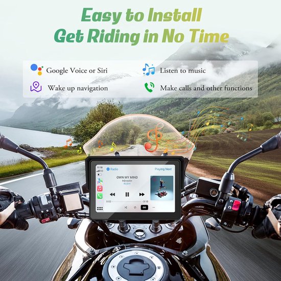 5 Inch Motorfiets Draadloze Carplay Android Auto Draagbare Navigatie Gps Scherm Motorfiets Waterdicht Display 5 Inch Motorfiets Draadloze Carplay Android Auto Draagbare Navigatie Gps Scherm Motorfiets Waterdicht Display