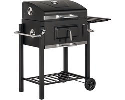 Outsunny - Houtskoolbarbecue - Metaal - 113L x 65B x 108H cm - Zwart