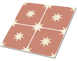 Tulup PVC Tegels - Sterren op Het Plein Vinyl Tegels - 30 cm x 30 cm - Oranje Zelfklevende Vinyltegels - 9 stuks - Zelfklevende PVC Tegels - Mozaïek Plaktegels - Vloer Tegels PVC - Plaktegels keuken en Badkamer
