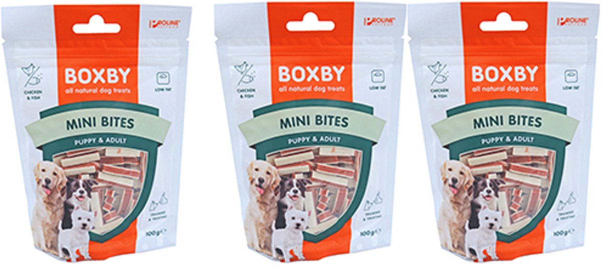 Proline Boxby puppy snacks mini bites, 100 gram - per 3 zakjes