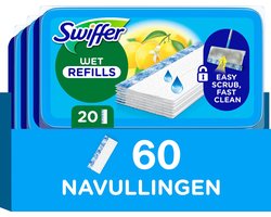 Swiffer Vochtige Vloerdoekjes - Dweil navullingen - Citrus Fresh - 3 x 20 stuks