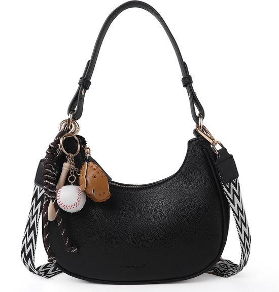 TAN.TOMI Sacs à main pour femmes , Sac shopper pour femmes avec fermeture éclair - Sac à main - Zwart