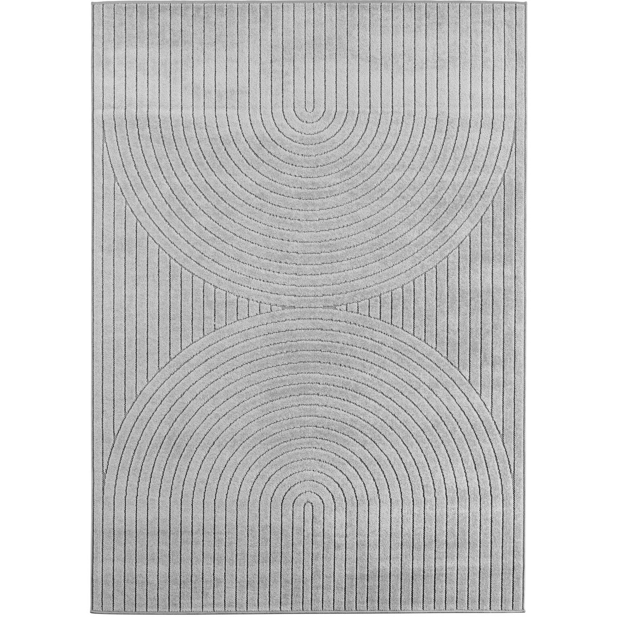 Muratap Buitenkleed NOVA – Indoor & Outdoor Vloerkleed– Japandi & Scandinavisch Design – Effen - 3D-Look - Weerbestendig & UV-proof - Zilver- 80x150 CM