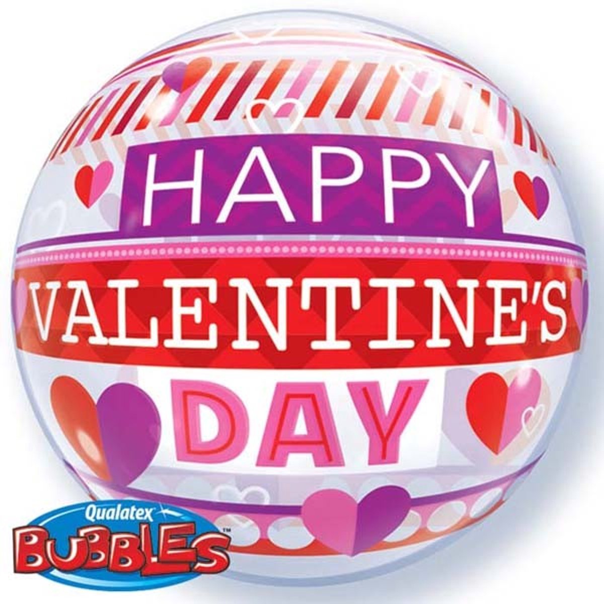 Bubble ballon: valentine's stripe patterns (40cm)