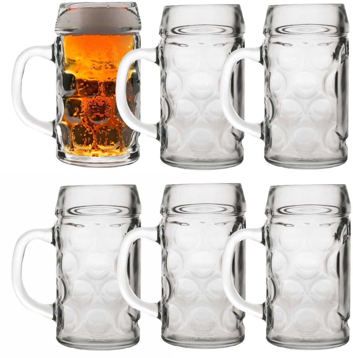 Bierpullen/Bierglazen - 0,5 liter - hard glas - 12x stuks - Bierfeest/Oktoberfest glazen