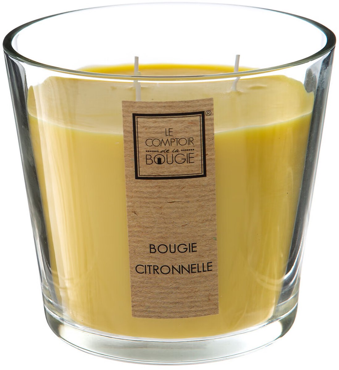 Atmosphera geurkaars - 500g - citrus/citronella geur - 40 branduren - zomer geur Geel