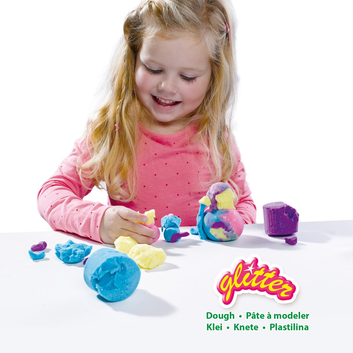 SES Creative - Glitter Klei - Glitter Kleuren (4x90g) - Vegan en Glutenvrij - Herbruikbaar - Uitwasbaar - Vanaf 2 jaar — afbeelding 6