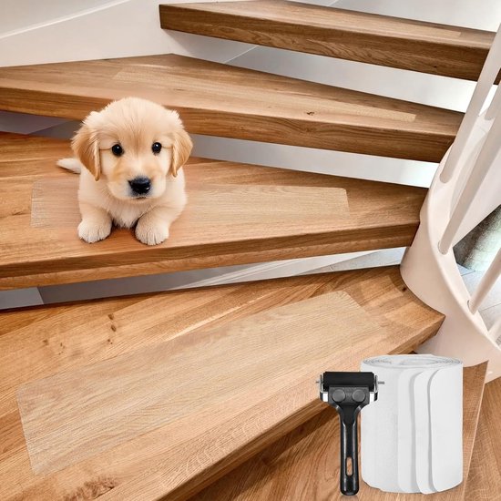 Spurtar Traptreden traptreden 15 stuks traptreden antislip transparant voor binnen, diamant voor houten treden, 15 stuks, antislip, anti-slip Diamant strips 10 x 60 cm