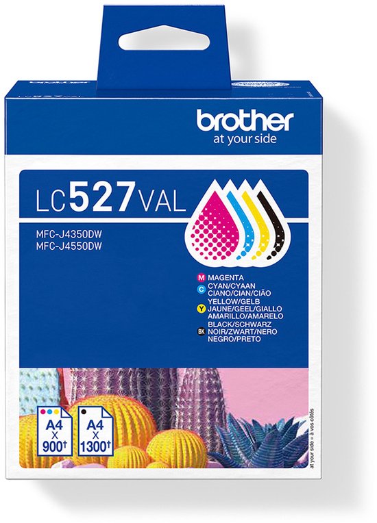 Brother LC527VAL inktcartridge 4 stuk(s) Origineel Zwart, Cyaan, Magenta, Geel