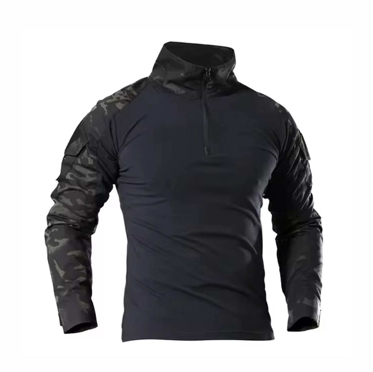 Camouflage Trui Leger – Heren Shirt lange Mouwen Sweater Zwart