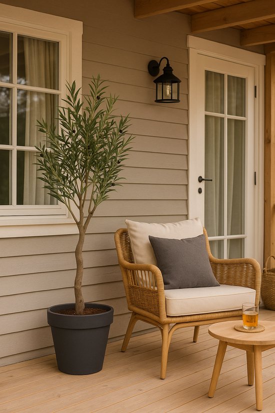 Olijfboom Artificiel 120 cm - Plante Artificielle Réaliste en Pot - Arbre Méditerranéen Sans Entretien pour Intérieur et Extérieur - Vert