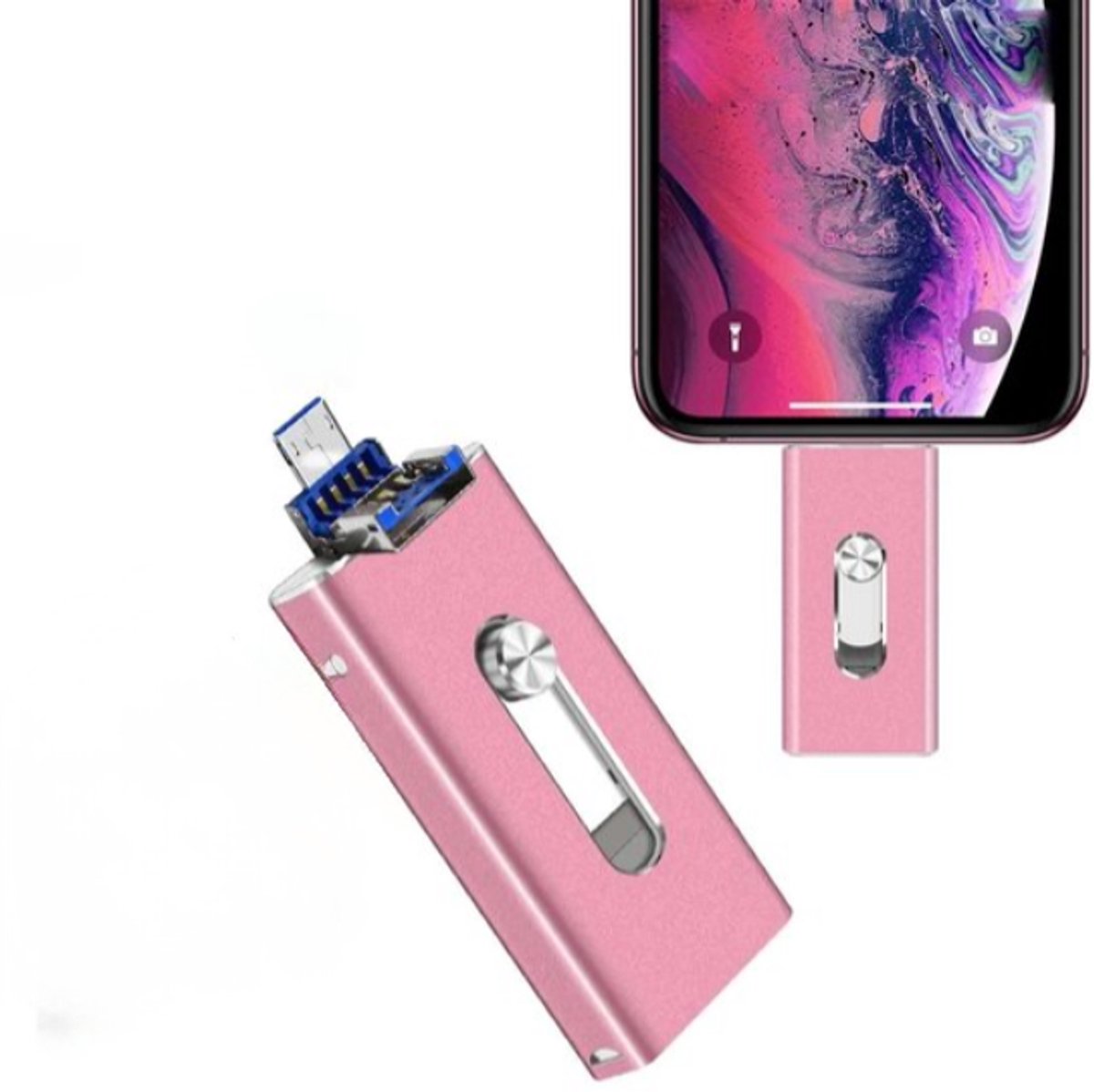 1 stuk 64GB USB Photostick – Geheugenstick met Hoge Snelheid – Geschikt voor iPhone, Android, iPad, Windows & Mac – Externe Opslag en Automatische Back-up voor Foto’s, Video’s en Bestanden– Fotobewaarstick & Telefoon Opslaguitbreiding