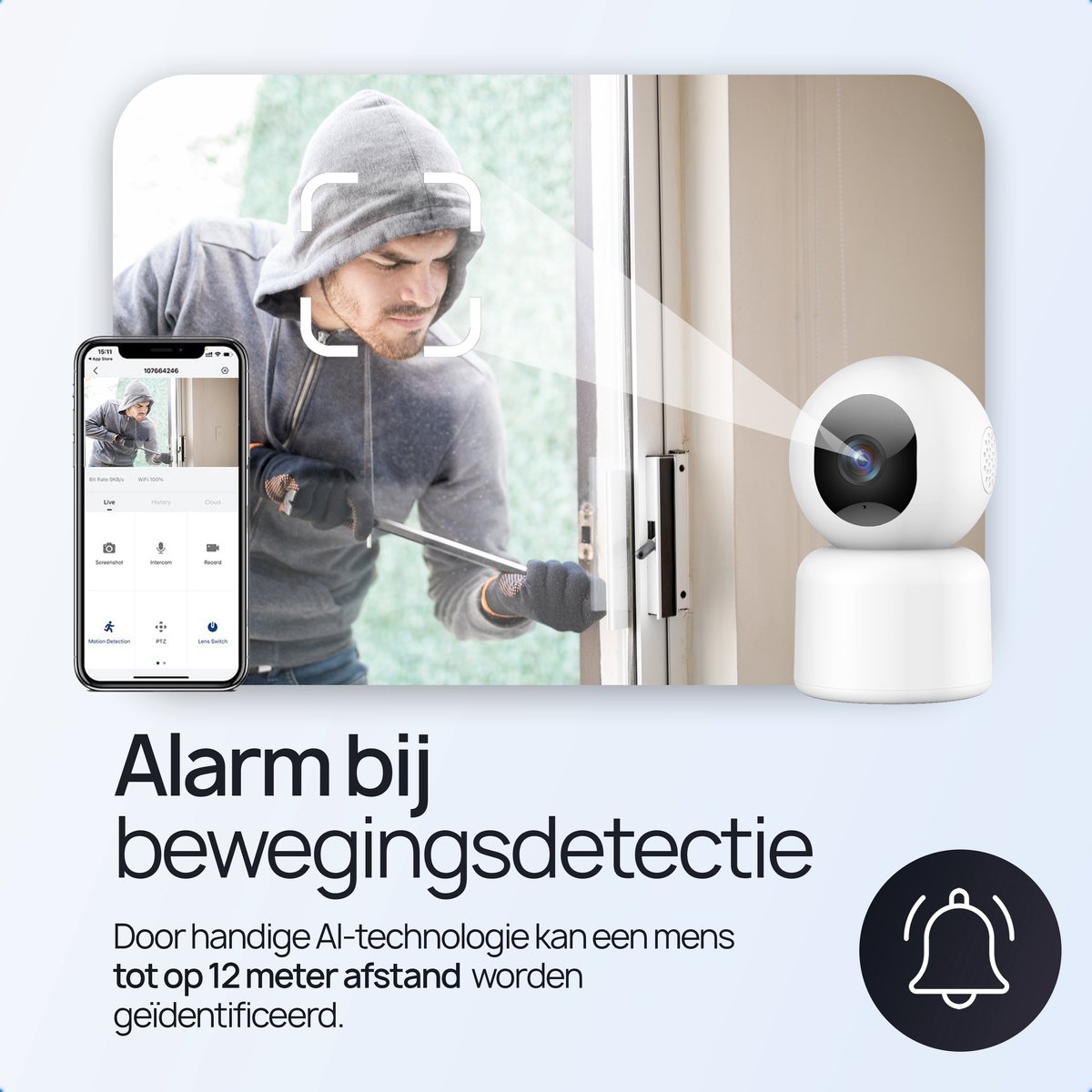 Protectly Beveiligingscamera binnen - 2K Ultra HD met 64GB SD thumbnail 5