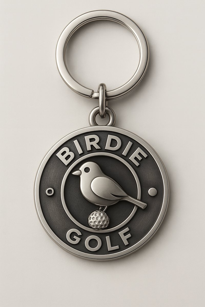 Luxe Birdie Golf Sleutelhanger – Metalen Design – Golfcadeau