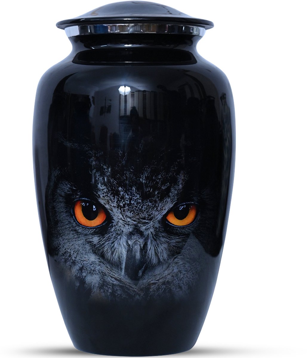 XXL As Urn - 3.5 Liter - Crematie Urn - Uniek - Voor Huisdieren of Menselijk As - Crematie As - Mini Urn - Decoratie Urn - Black Bird
