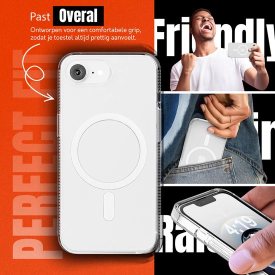 My Case Cover pour iPhone 16e MagSafe Transparent - Coque antichoc transparente