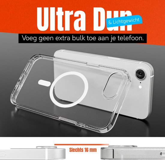 My Case Cover pour iPhone 16e MagSafe Transparent - Coque antichoc transparente
