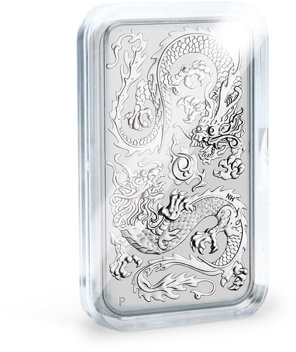 Muntcapsules Silver Dragon - geschikt voor munten 47.6 x 27.6 mm. - ULTRA PERFECT