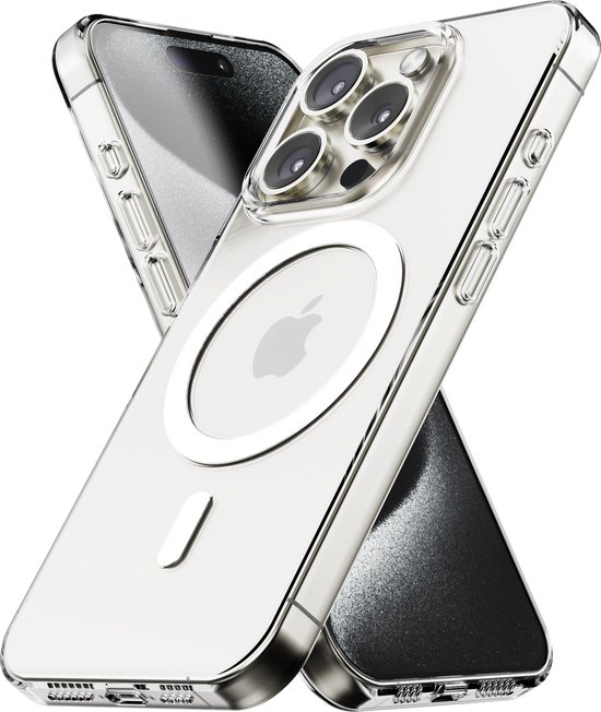 Hoesje geschikt voor iPhone 15 Pro Magsafe Transparant - Magnetisch Hoesje - Doorzichtig - Case - Doorzichtig