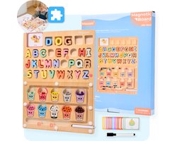 foto van Mauzek® Magnetisch Doolhof ABC XL – Montessori speelgoed – Houten speelgoed – Sensorisch – Alfabet – Activiteitenbord – Leren Lezen – Peuter – Letters leren – Voor in de auto – Voor onderweg – Jongens – Meisjes – 3 jaar – 4 jaar – 5 jaar – 6 jaar