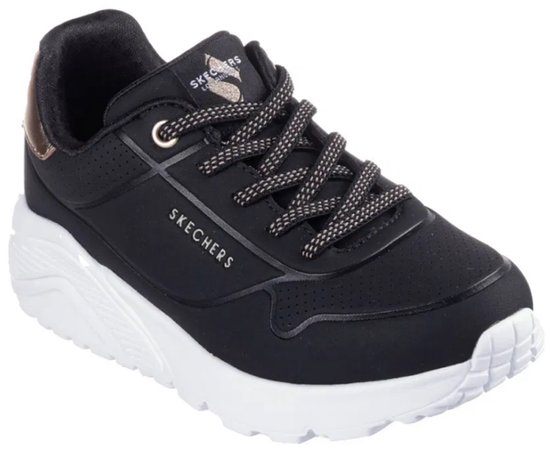 Skechers Uno Lite meisjes sneakers zwart goud - Maat 36 - Extra comfort - Memory Foam