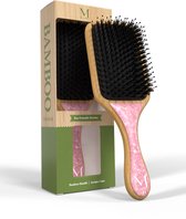 Moonie's Bamboe Haarborstel - Peddel Borstel - Anti-klit - Acetaat - Roze