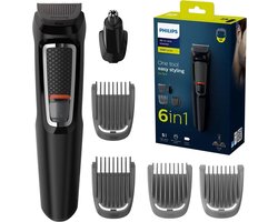 Philips Multigroom Series 3000 MG3711/15 - Baardtrimmer - Zelfslijpende Messen - 60 min Batterij - Waterbestendig