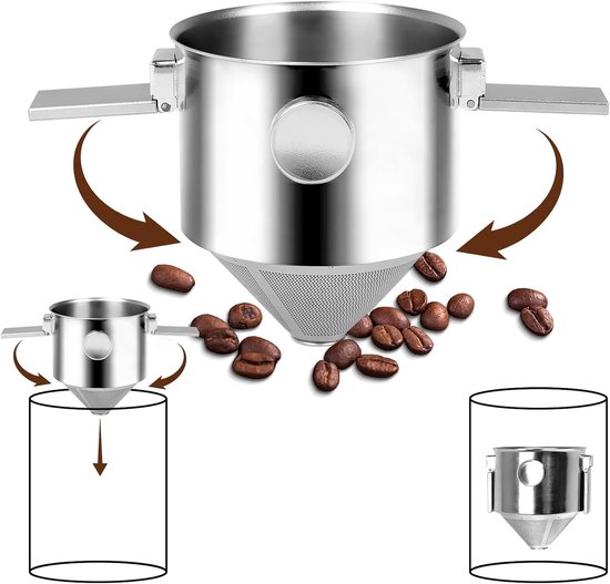 Koffiefilter- roestvrij staal-ideaal voor het filteren van koffie