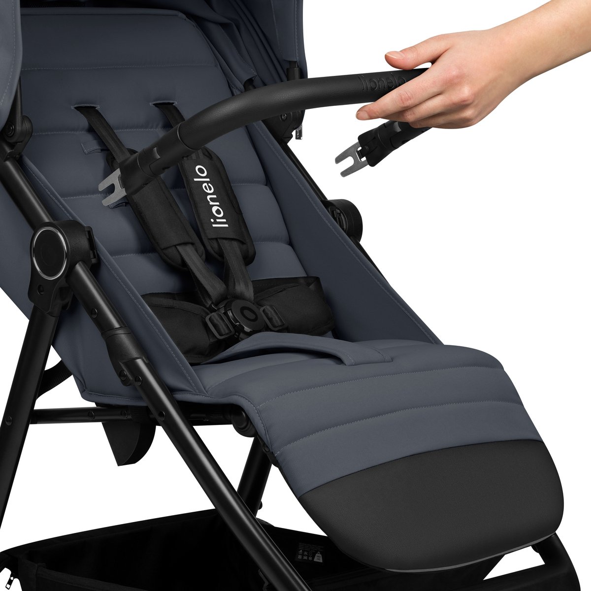 Lionelo Iva - Wandelwagen & Buggy Premium - 6 maanden 4 jaar (tot 22 kg) - 360° Zwenkwielen met Vering - Magnetische Gordel - XXL Zonnekap UPF50 - Verstelbare Rugleuning, Voetsteun & Duwbeugel - Grote Boodschappenmand - Stad & Terrein - Kinderwagen – foto 2