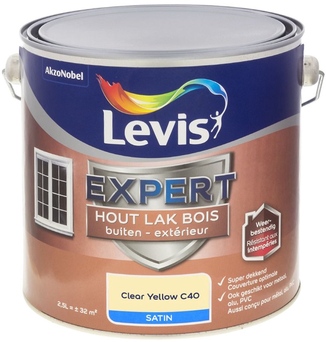 Levis - Expert Hout Lak Buiten Satin Mix - Clear Yellow C40 - 2,5 L