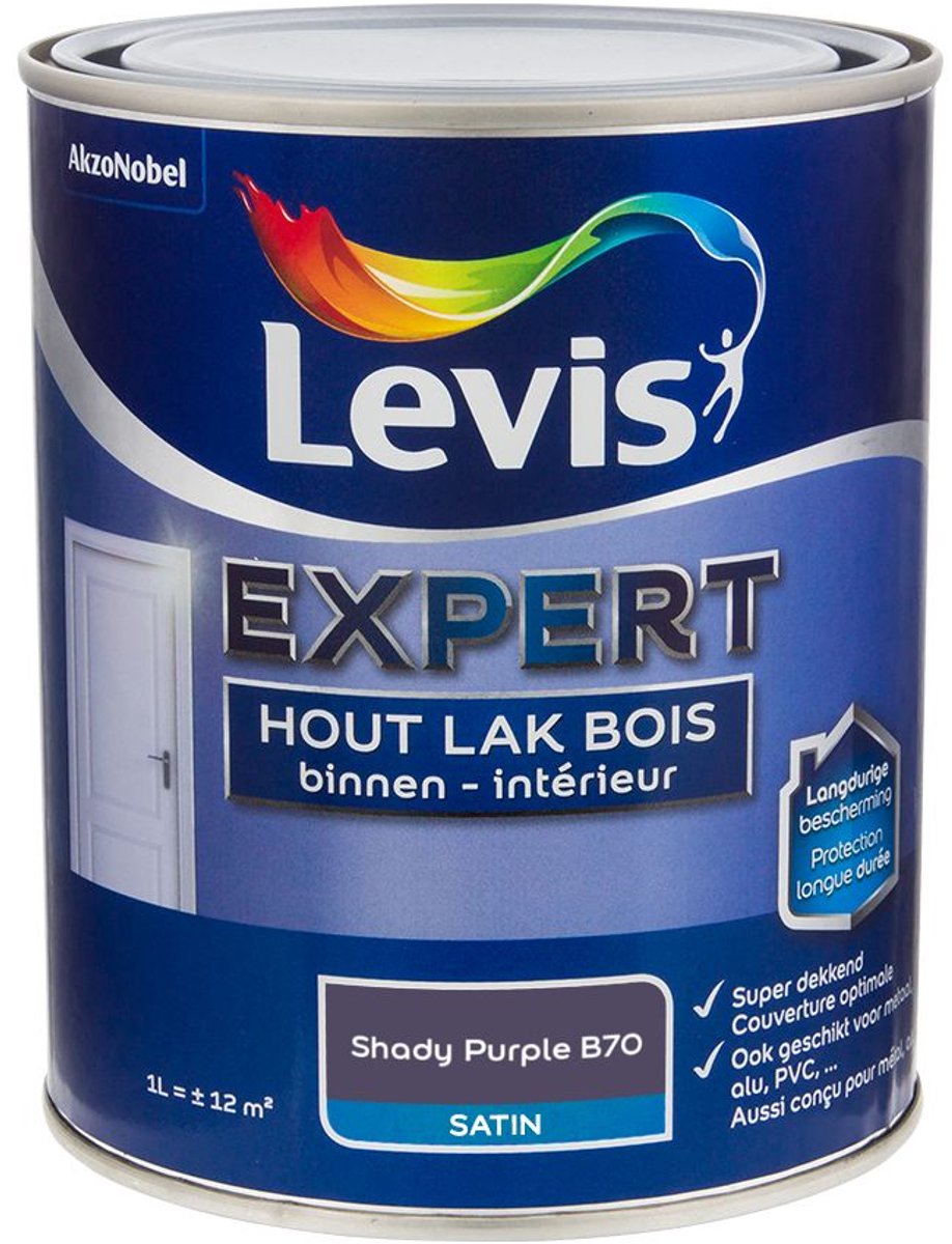 Levis - Expert Hout Lak Binnen Satin Mix - Shady Purple B70 - Mengverf - 1 L