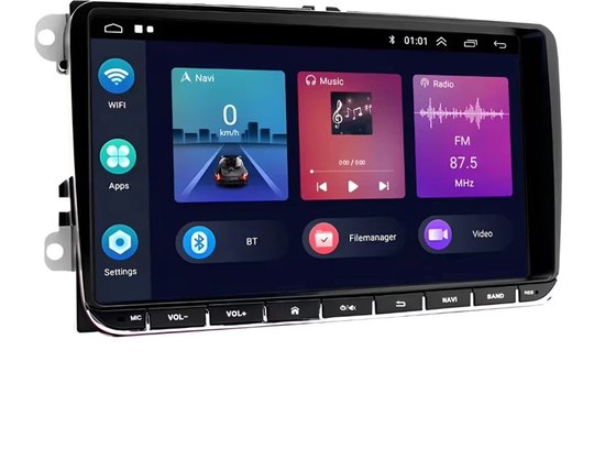 Autoradio Bluetooth, 9 inch Car Stereo Radio GPS Navigation Head Unit 2+32G voor Passat B6 2007-2011, voor Golf Plus MK5 2003-2009 Ingebouwde Draadloze CarPlay Android Auto Bluetooth WiFi FM SWC + AHD Backup Camera