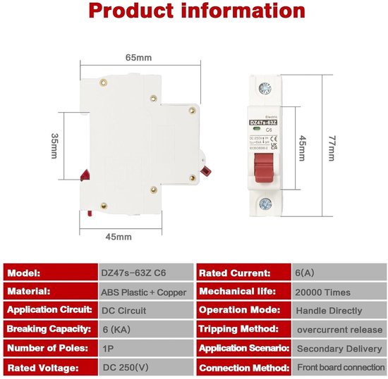 Cache De Protection Pour Disjoncteur DC Heschen HSM1PV - Idéal Pour Sectionneur Batterie Solaire